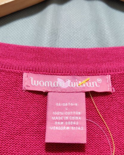 Woman Within Pink Sweater For Women L