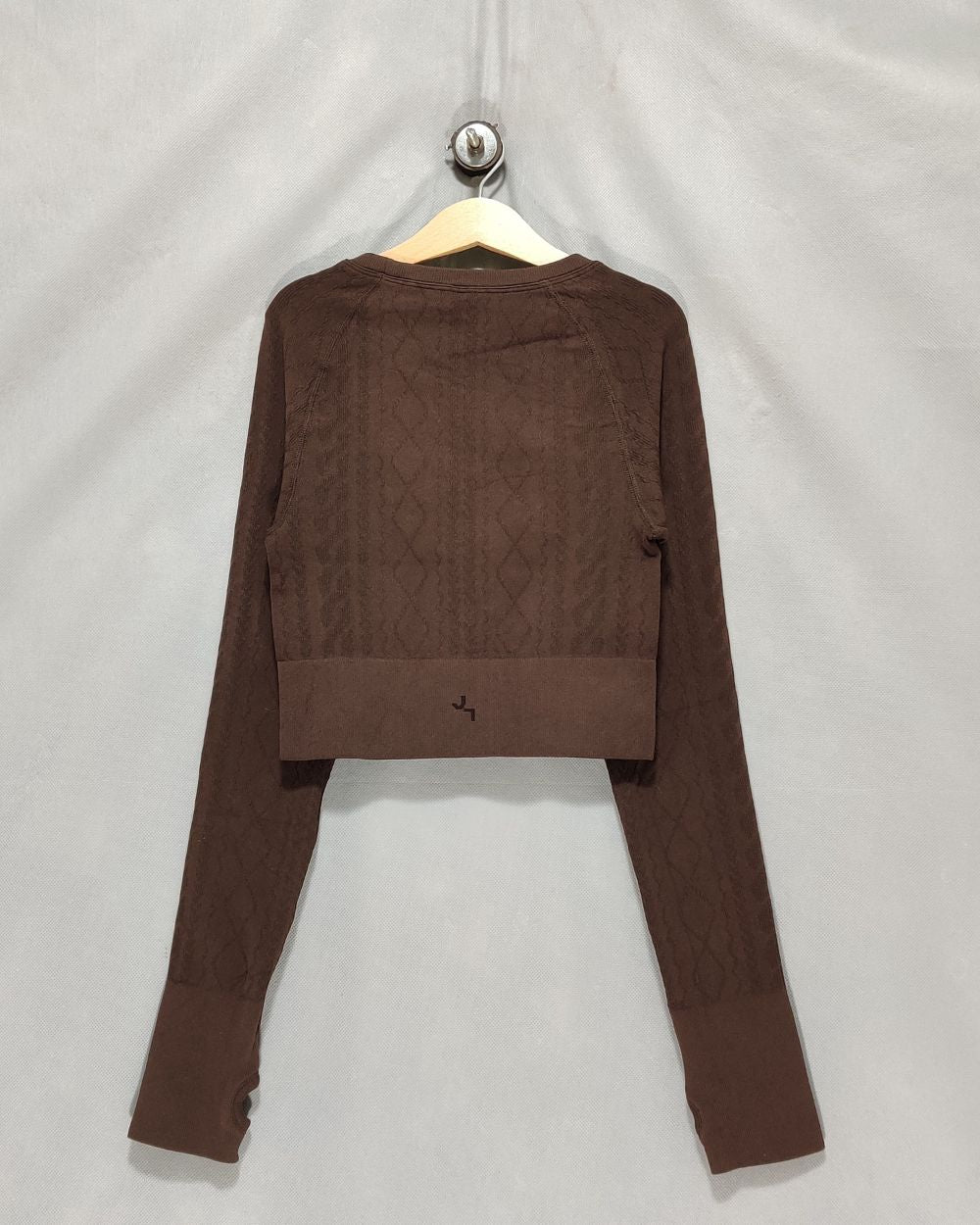 Thrift Queen Brown For Women Winter Crop Top XS