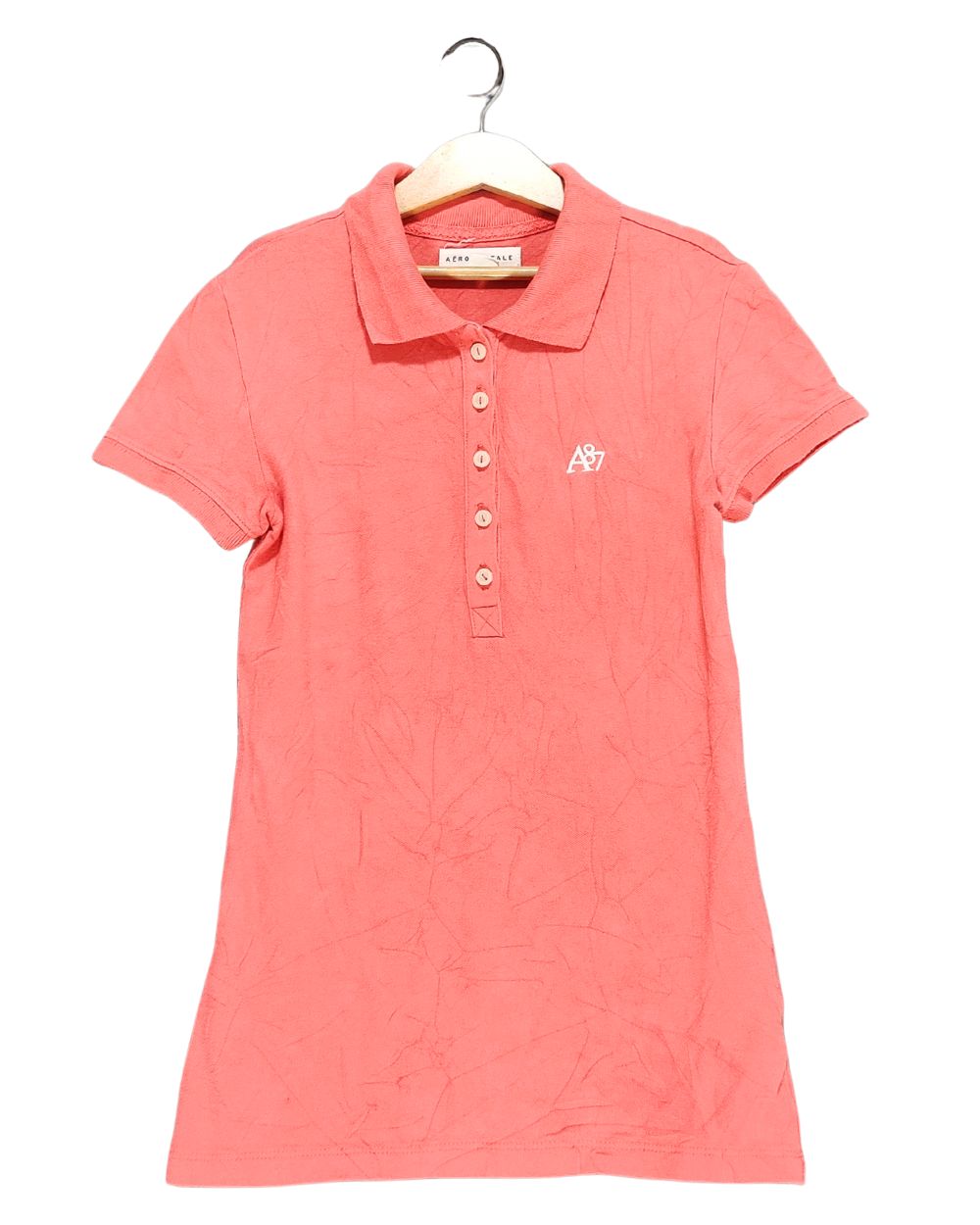 Aeropostale Red Cotton Polo T Shirt For Women XS