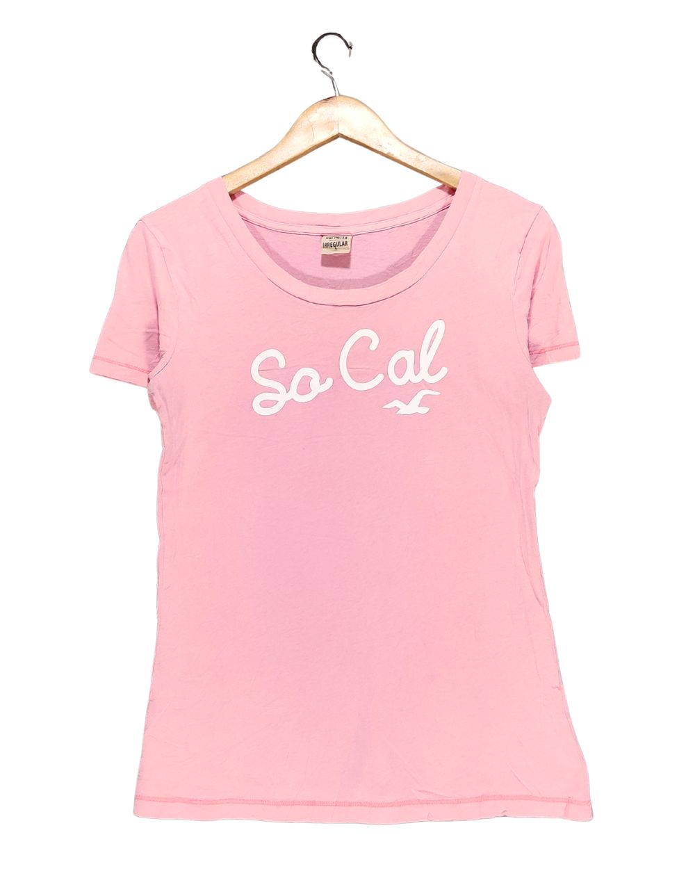 Hollister Pink Cotton T Shirt For Women L