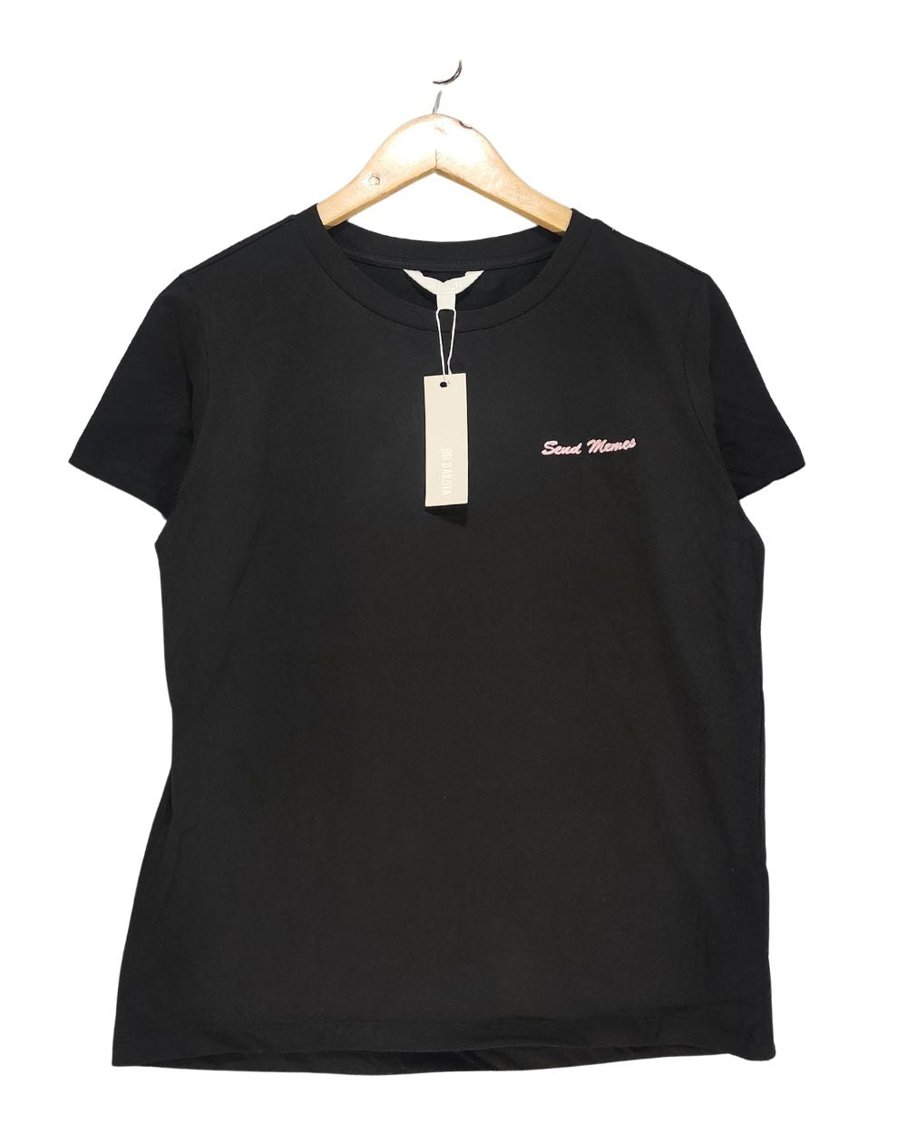 BB Dakota Black Cotton T Shirt For Women Medium