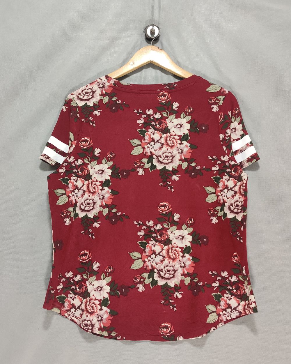 Love j Maroon Cotton T Shirt For Women XL