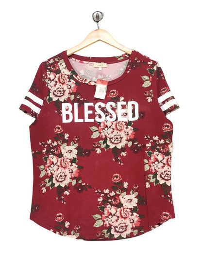 Love j Maroon Cotton T Shirt For Women XL