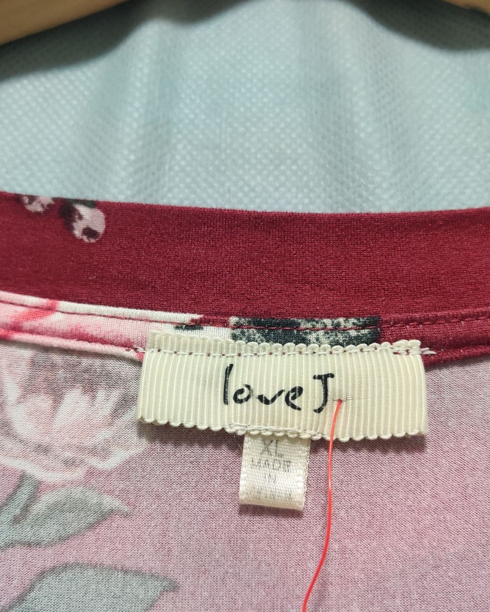 Love j Maroon Cotton T Shirt For Women XL