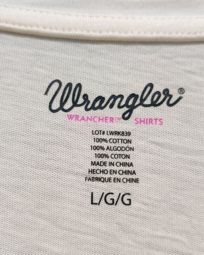 Wrangler Cream Cotton T Shirt For Women L