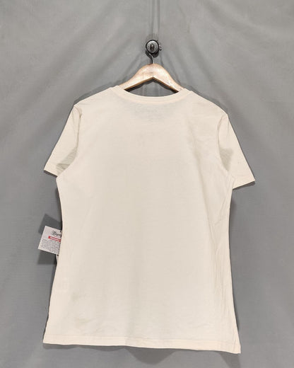 Wrangler Cream Cotton T Shirt For Women L