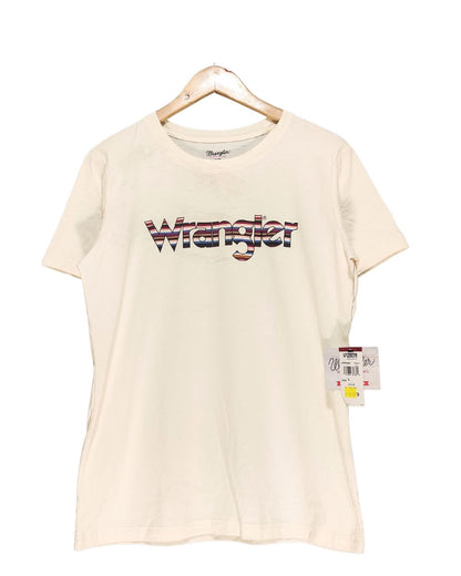 Wrangler Cream Cotton T Shirt For Women L