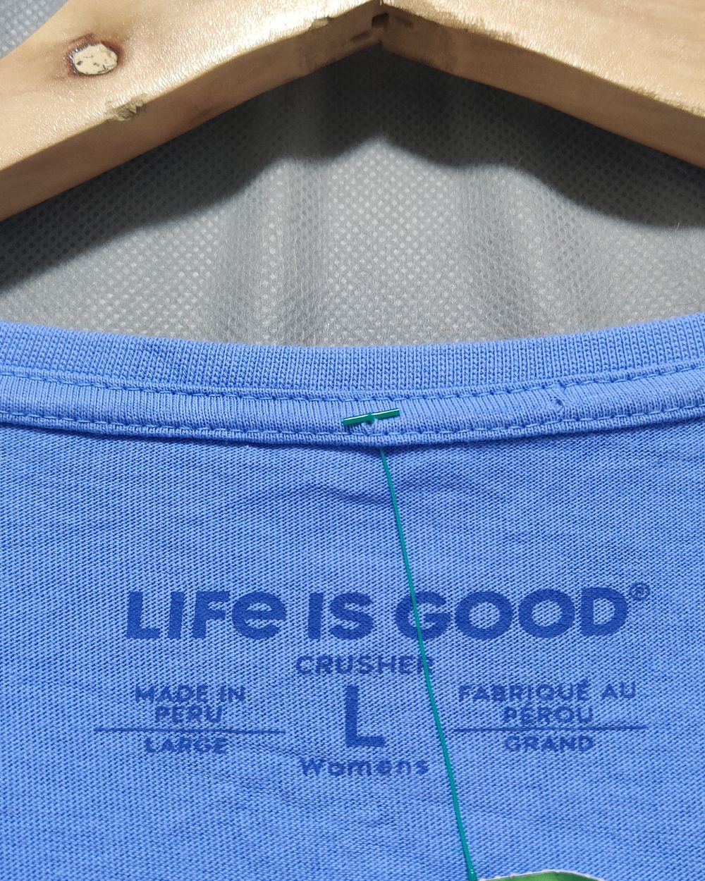 Life Is Good Blue Cotton T Shirt For Women L