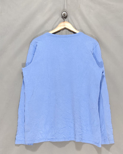 Life Is Good Blue Cotton T Shirt For Women L