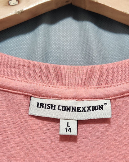 Irish Connexion Red Cotton T Shirt For Women L
