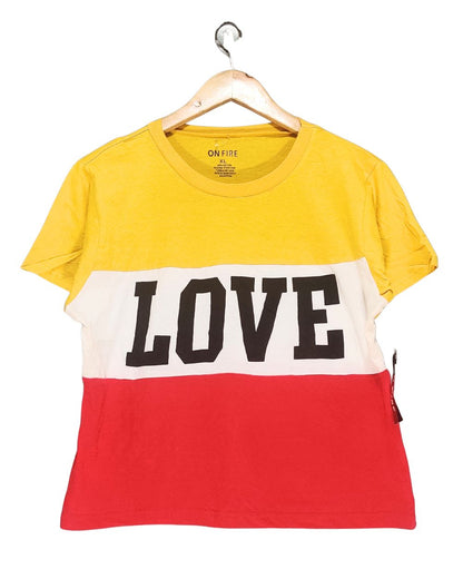 No Fire Multi Cotton T Shirt For Women XL