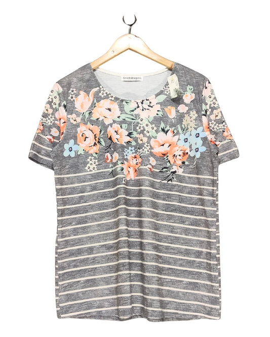 Snapdragon Gray Cotton T Shirt For Women L