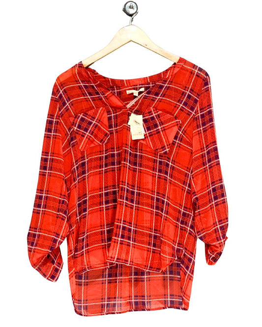 Skies Are Blue Red For Women Crop Top S