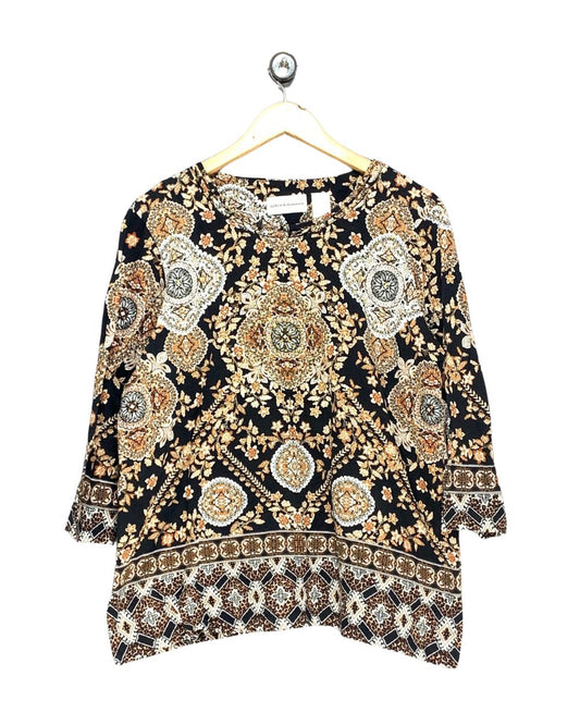 Alfred Dunner Black For Women Crop Top L