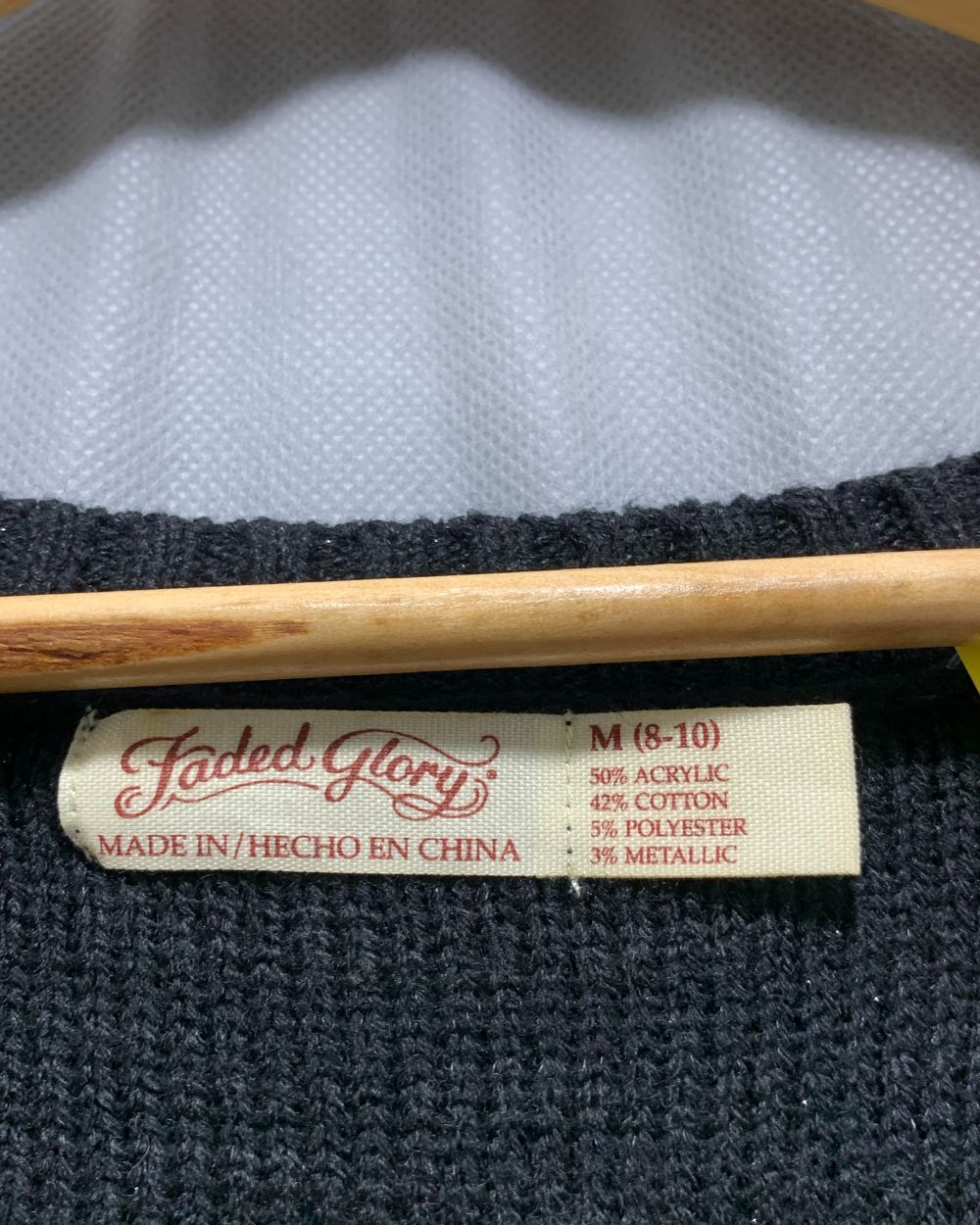 Faded Glory Black Sweater For Women M