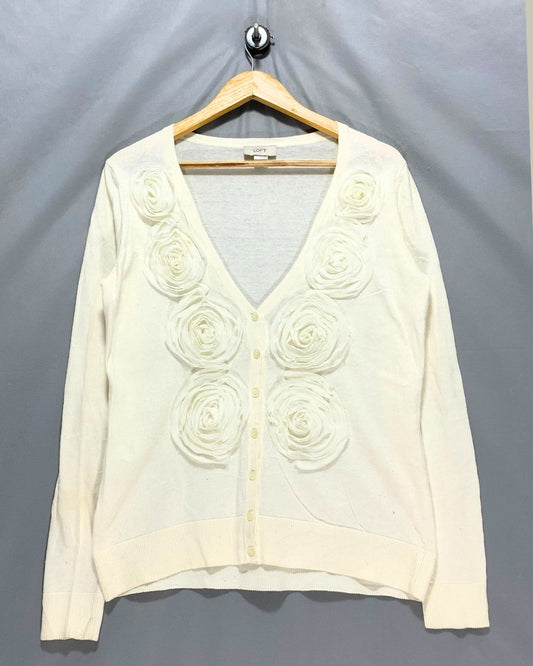 Loft Cream Sweater For Women M