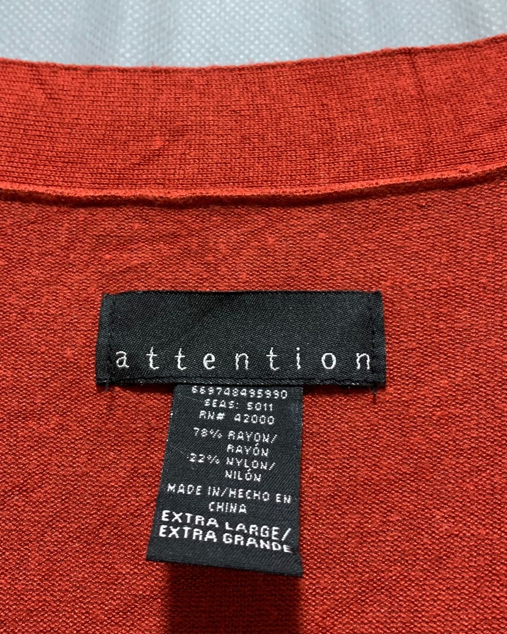 Attention Red Sweater For Women XL