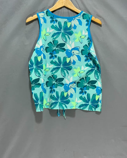 Justice Blue Cotton Vest T Shirt For Women XL