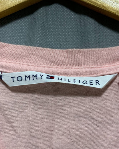 Tommy Hilfiger Pink Cotton T Shirt For Women XL
