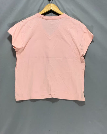 Tommy Hilfiger Pink Cotton T Shirt For Women XL