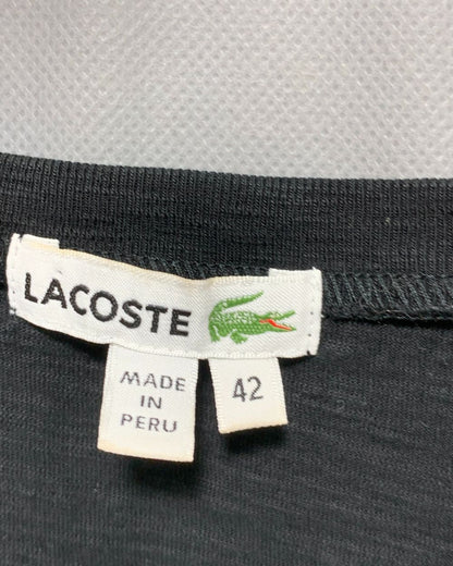 Lacoste Black Cotton T Shirt For Women L