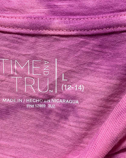 Time And Tru Pink Cotton Vest T Shirt For Women L