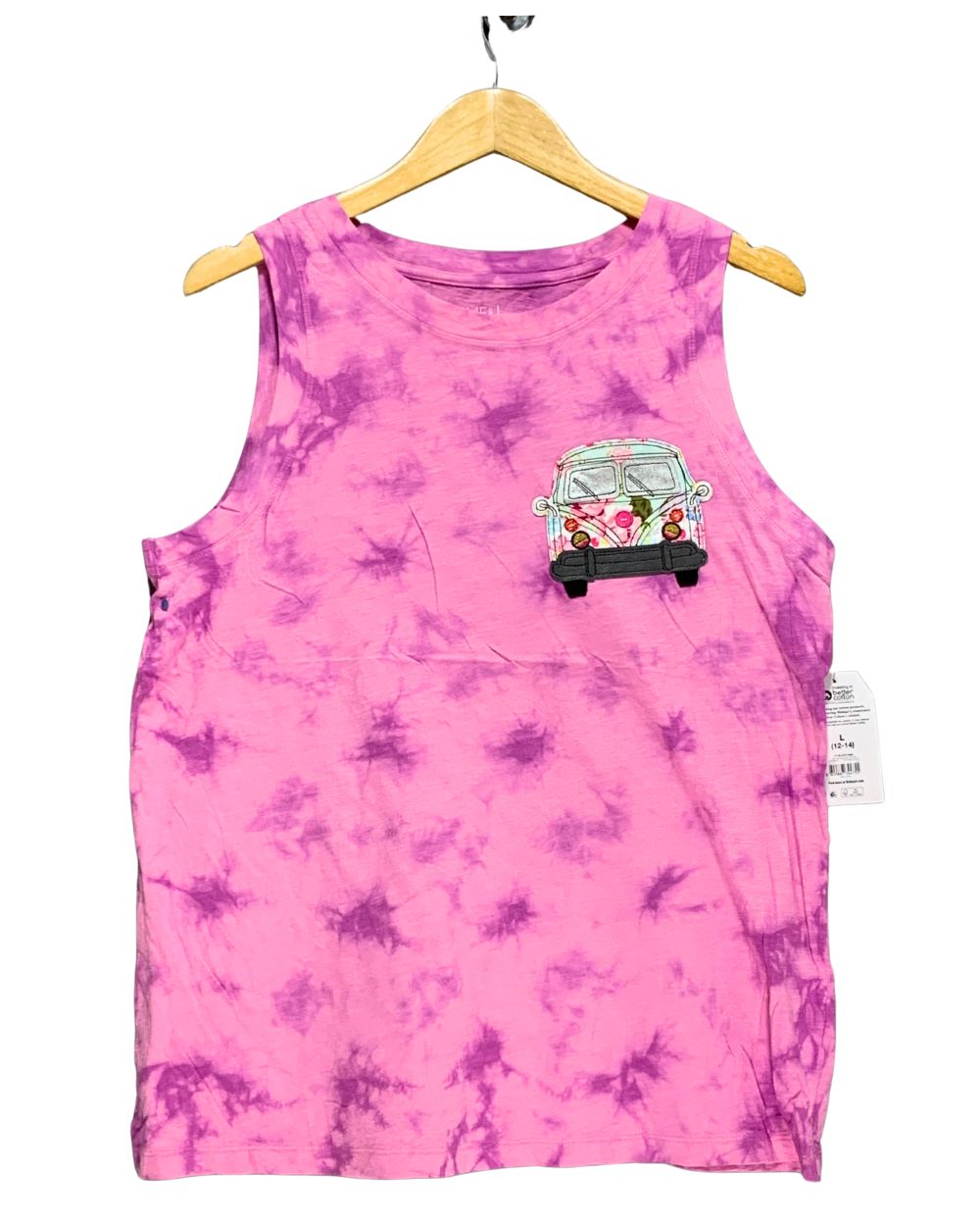 Time And Tru Pink Cotton Vest T Shirt For Women L