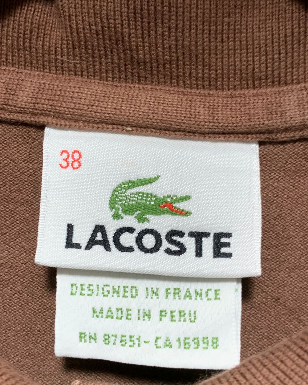 Lacoste Brown Cotton Polo T Shirt For Women S