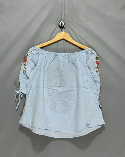 Hinge Blue For Women Crop Top XS