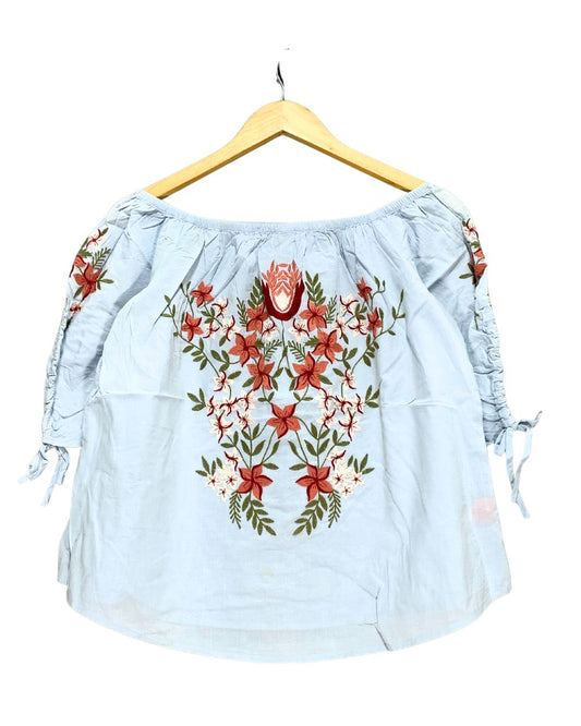 Hinge Blue For Women Crop Top XS