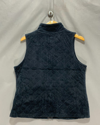 Relaxed Black Vest Jacket For Women L