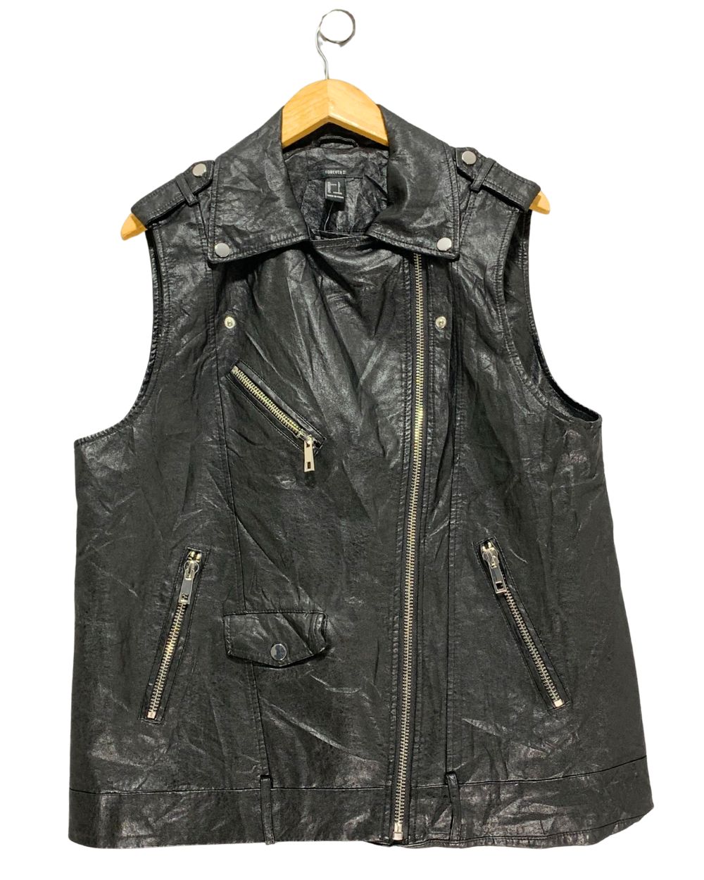 Forever 21 Black Vest Jacket For Women L