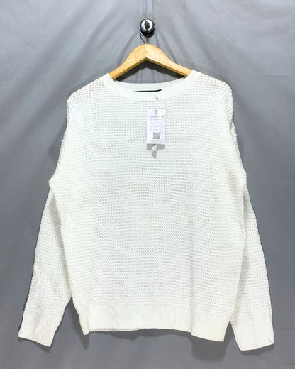 Merokeety  White Sweater For Women M