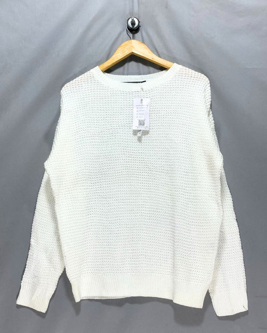 Merokeety  White Sweater For Women M
