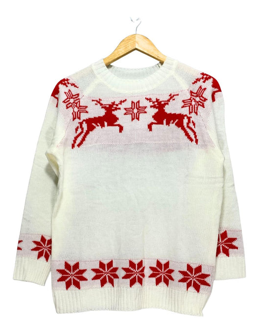Thrift Queen White Sweater For Women M