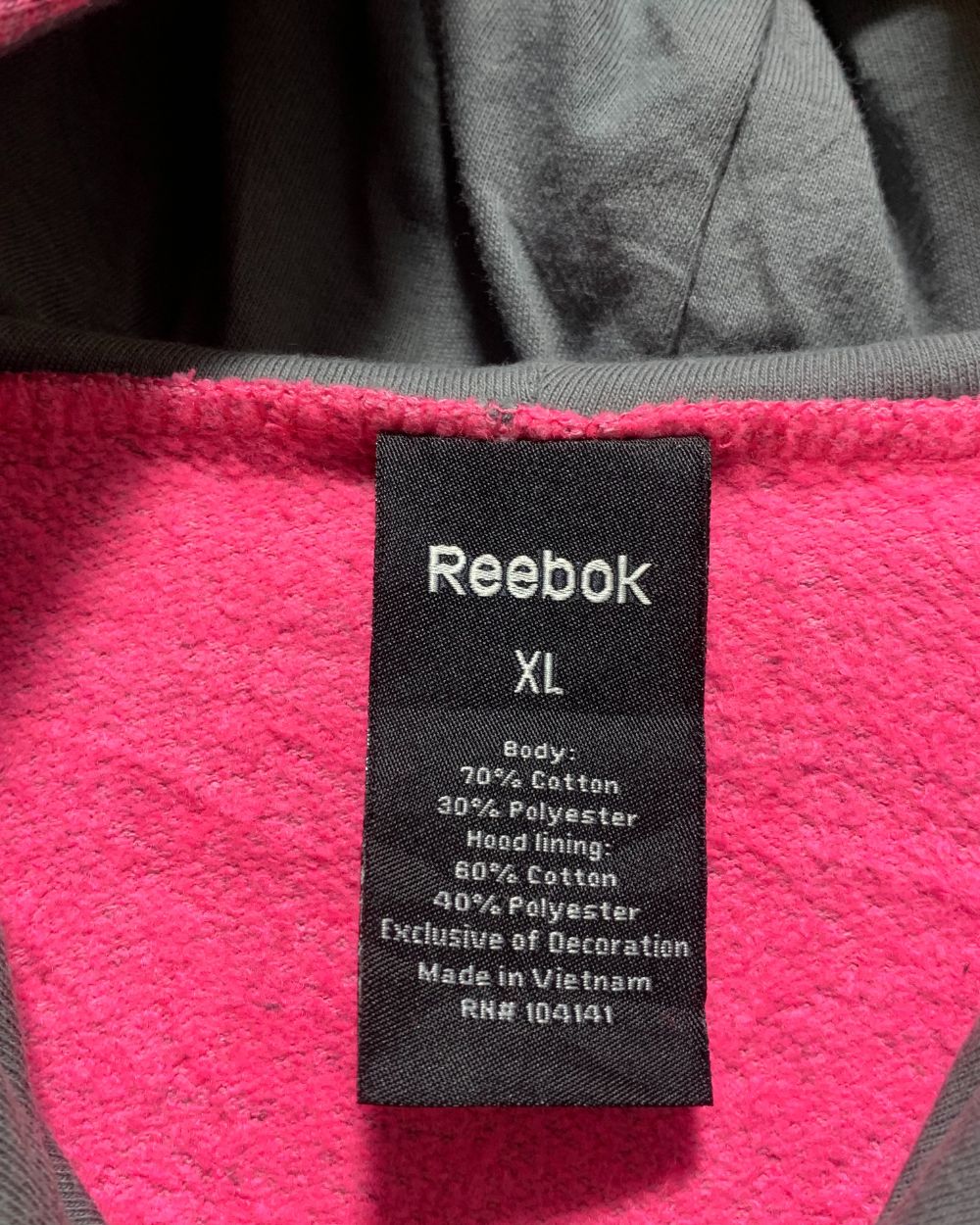 Reebok Pink Hoodie For Women XL