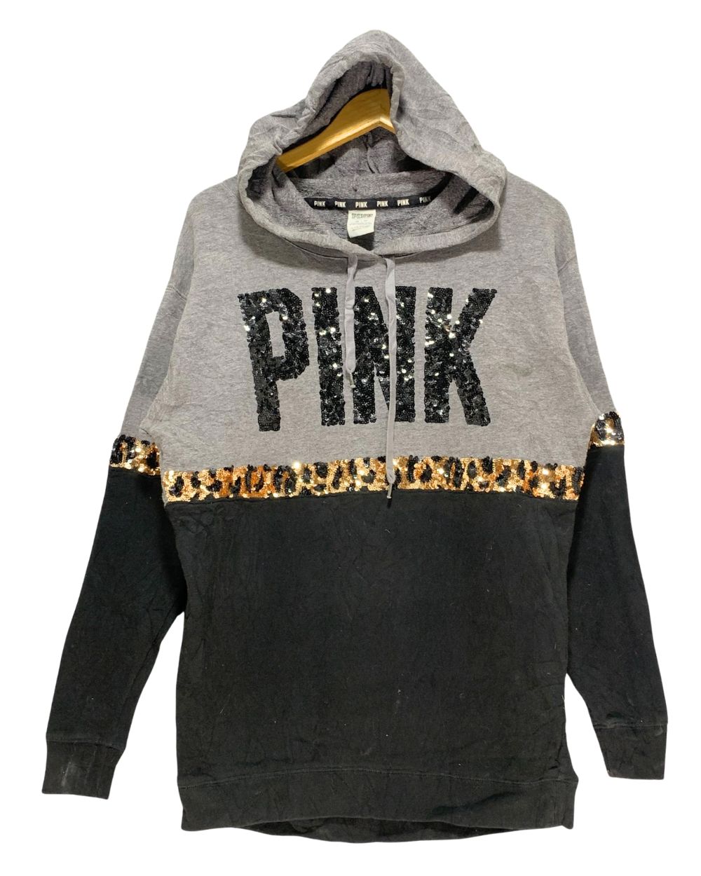 Pink Black Hoodie For Women XS