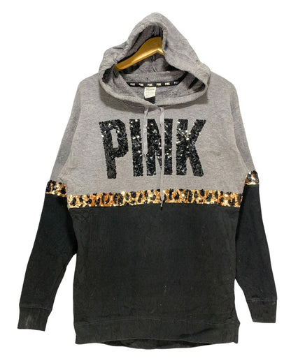 Pink Black Hoodie For Women XS