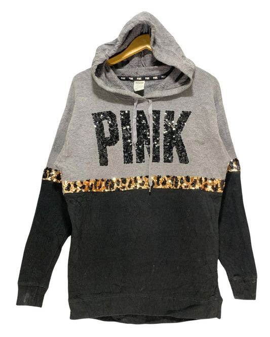 Pink Black Hoodie For Women XS