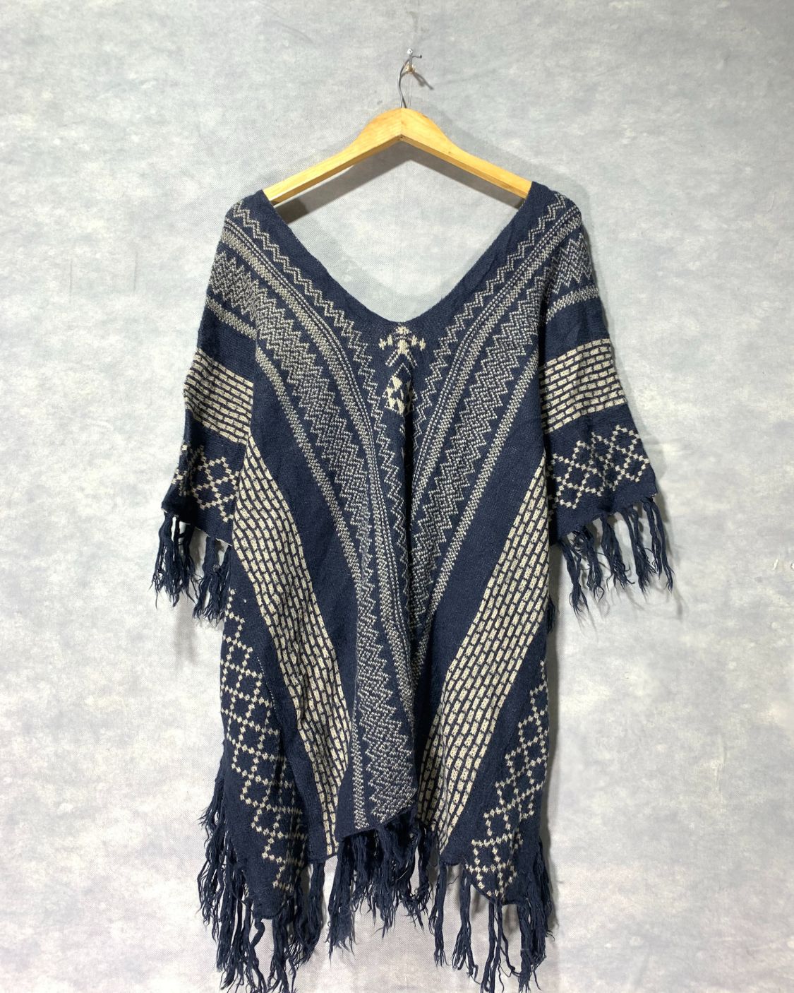 Thrift Queen Blue Cape Shawl For Women