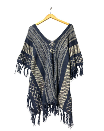 Thrift Queen Blue Cape Shawl For Women