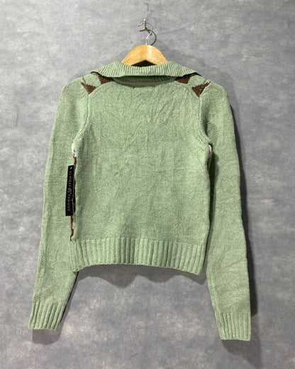 Almost Famous Green Sweater For Women
