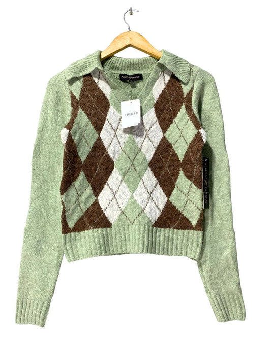 Almost Famous Green Sweater For Women