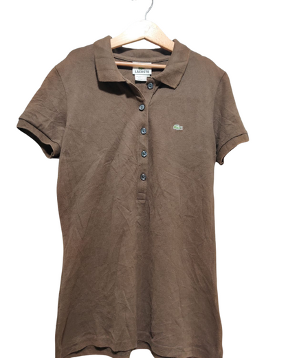 Lacoste Brown Cotton Polo T Shirt For Women S
