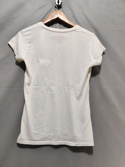 Beverly Hills White Cotton T Shirt For Women Medium