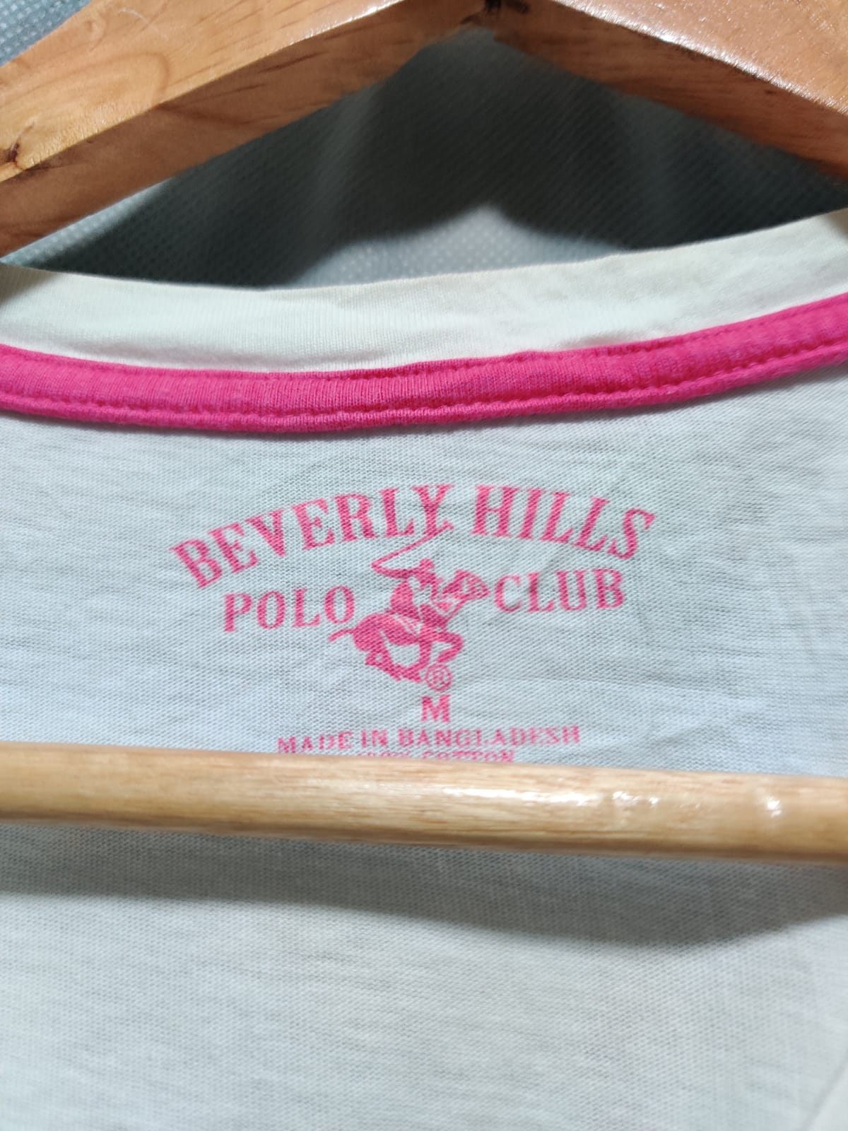 Beverly Hills White Cotton T Shirt For Women Medium