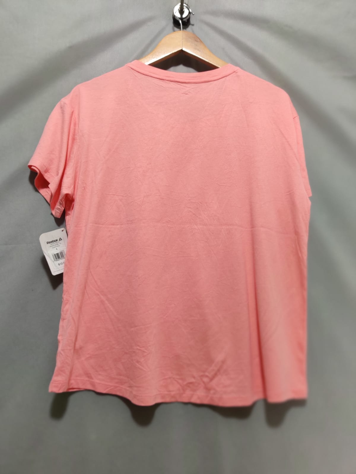 Reebok Pink Cotton T Shirt For Women Large